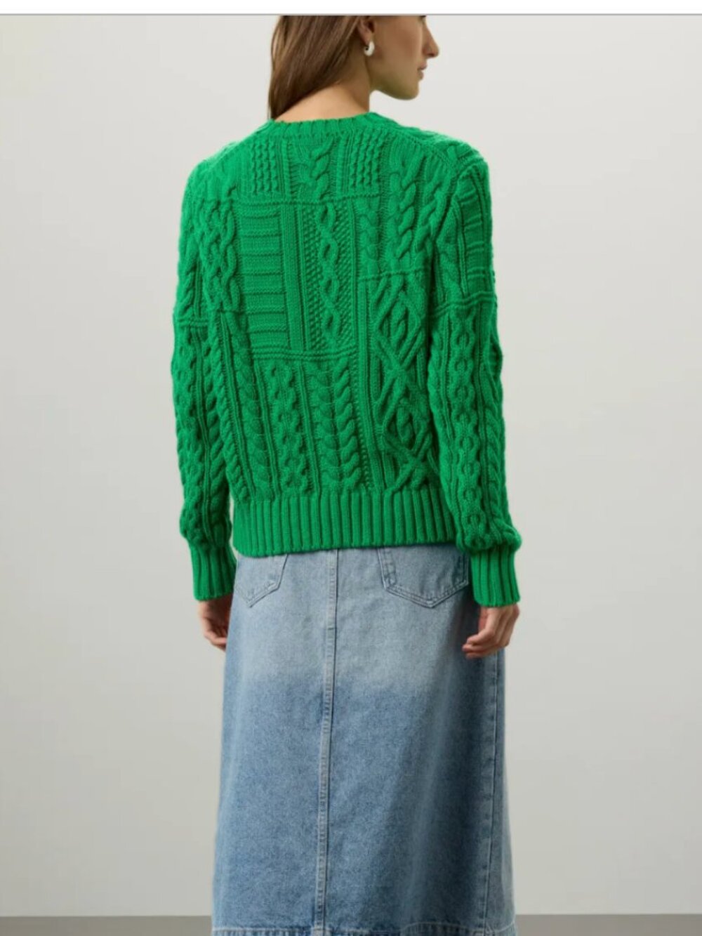 Polo Ralph Lauren Aran Flag Sweater Green Size Medium - Picture 4 of 10